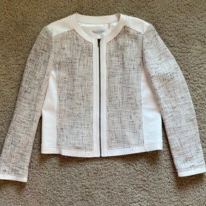 Tahari Distressed/Woven Blend Blazer